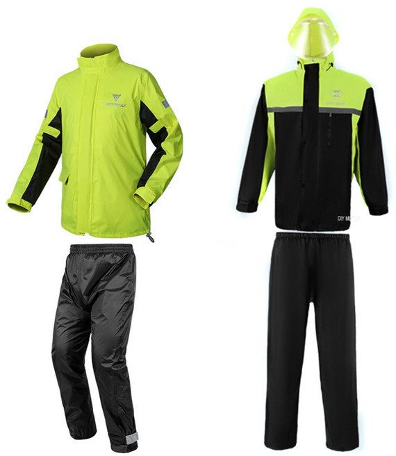 락모터스 오토바이 우의 형광 배달우의 투피스우의 우비 비옷 상하세트 레인코트