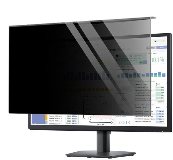 시스슈 사생활 정보보호 모니터용 거치식 보안필름 시력보호 UV차단 눈시림방지, 1개, 27인치W(612.6X356mm)