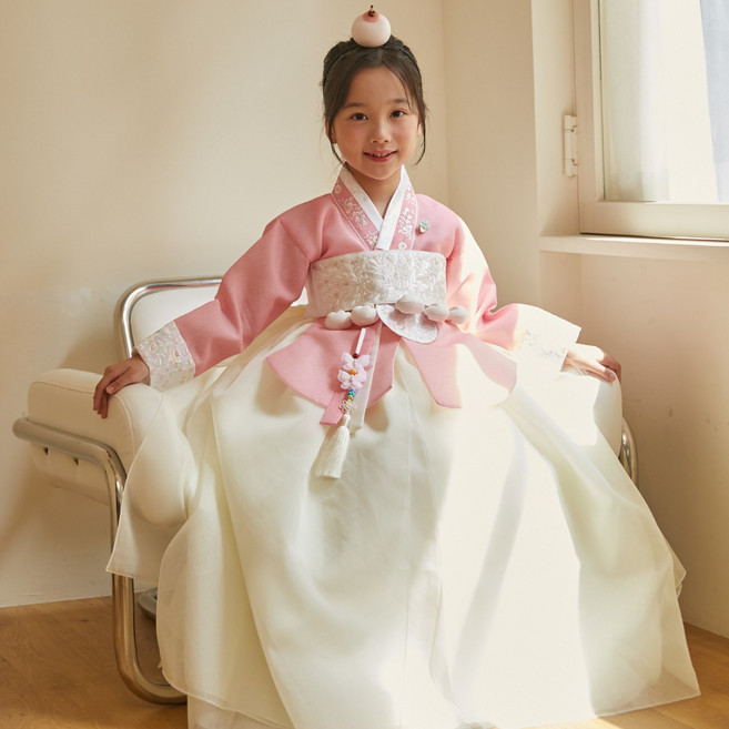 여아 한복 아동 백일 한복 국산 전통 고급 유아 핑크 고급 공주 날개 갈래치마 어린이 설빔 돌한복