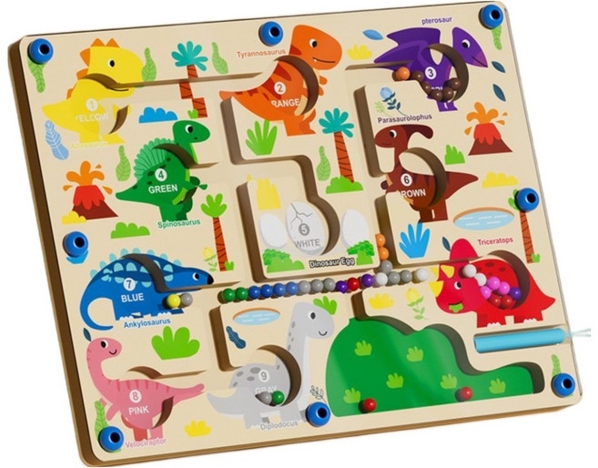 철딱서니몰 자석펜 공룡알숫자놀이_어린이 칼라볼 숫자카운팅 색채감각 소근육발달 창의력향상 자석보드게임, 공룡보드, 1개
