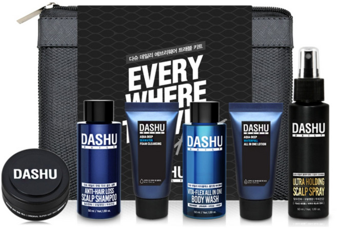 다슈 에브리웨어 트래블 키트 6종 + 매쉬파우치, 1세트