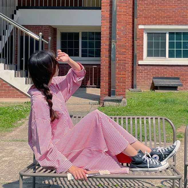 영애씨옷장 스트라이프 셔츠 롱원피스 no.0926