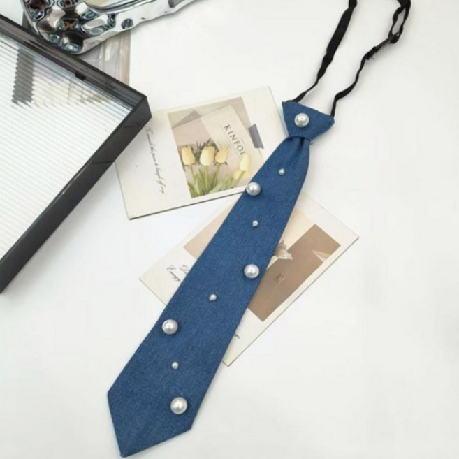 하이유니 [긱시크룩] 트렌디 캐주얼 데님 패션 클립 넥타이