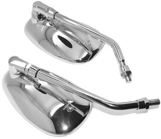 슈퍼커브 크롬 타원 백미러 사이드미러, 1세트, 실버