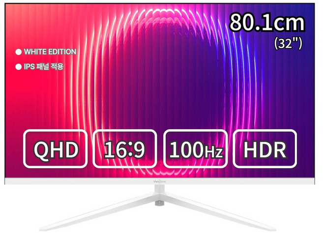 뷰싱크 32인치 QHD 슬림베젤 모니터 100Hz 게이밍 사무용 멀티 하이브리드, VSO321Q (일반), 80.1cm