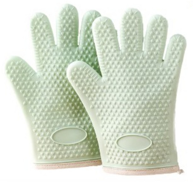 루캔드 두꺼운 실리콘 주방 오븐 장갑, 1세트, 민트