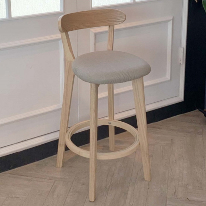 코지테일러 아일랜드 패브릭 B49 홈바의자, 베이지-커버1포함, 1개