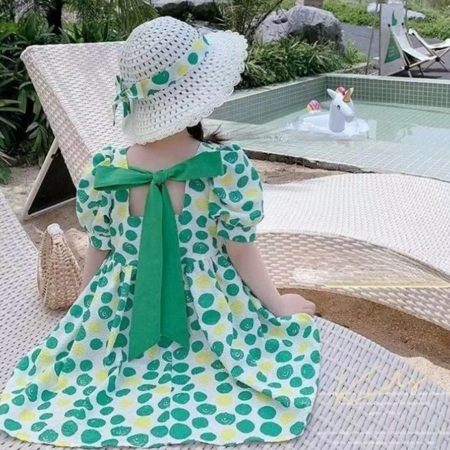 해피유통 여아 여름 도트 원피스 동일 스타일 모자 제공디자인14세 이상