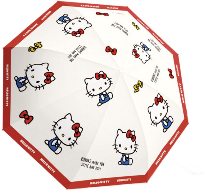 키티 캐릭터 수동 양우산 접이식 정우산 자외선 차단 우산