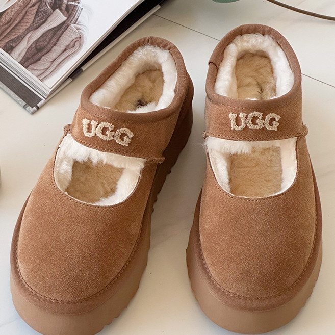 재고보유 바로발송 오즈웨어 어그 메리제인 자수 로고 플랫폼 OB1000[쿠팡]