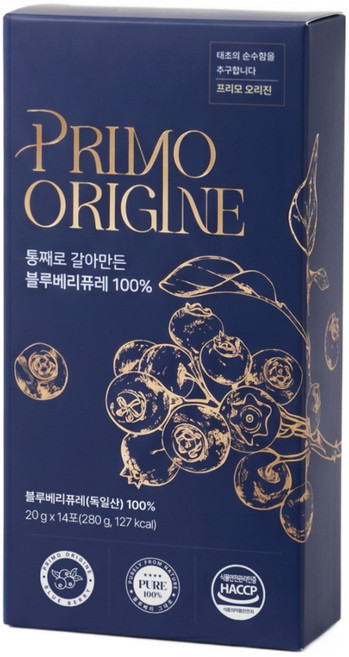 [프로모오리진] 통째로 갈아만든 리얼 블루베리 퓨레 100%원액, 3박스, 2ml