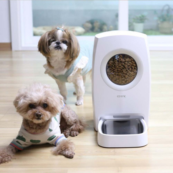 이젠케이 펫 강아지 고양이 자동급식기 6L 대용량 (2개 구매시 세라믹 정수기증정), 핑크, 1개