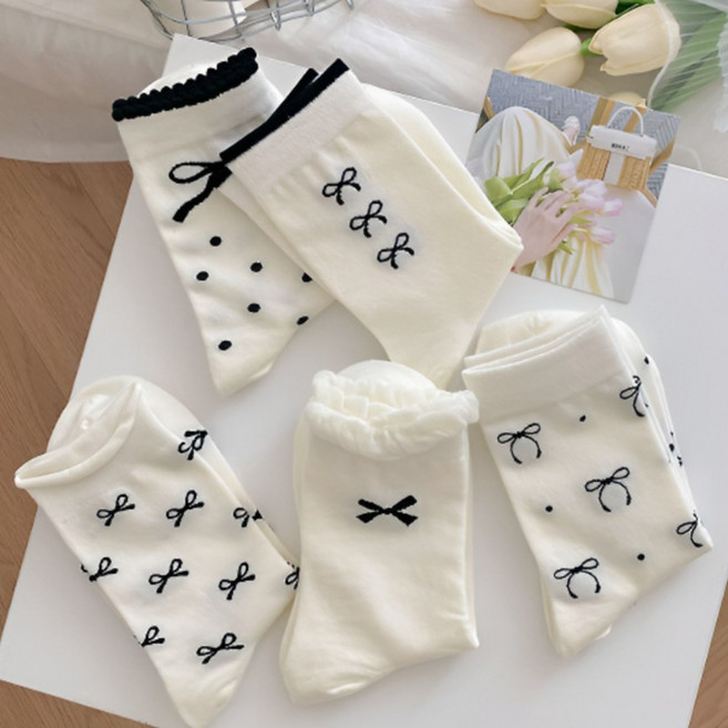 이지스타일 여성 포인트 예쁜리본양말 10개 세트