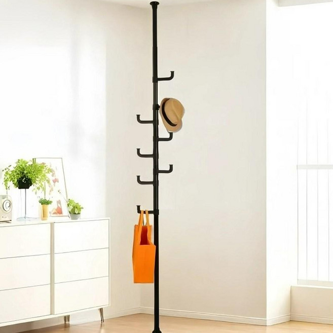 홈치치 38mm 튼튼한 고정식 폴행거 후크 8개, 블랙