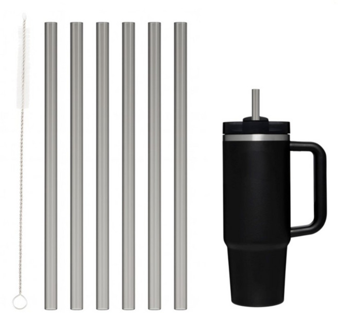 스탠리 스타벅스 887ml 1.18L 텀블러 호환 불투명 블랙 트라이탄 빨대 세척솔 세트, 1개