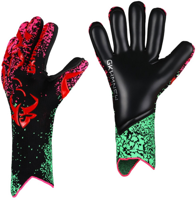 골키퍼장갑 남자축구장갑 고성능 골키퍼 장갑 통기성 축구 장갑 강력한 그립 보호 손바닥 키퍼장갑 풋살장갑, 1세트, 빨간색