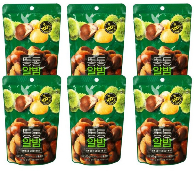 너트리 통통알밤, 70g, 6개