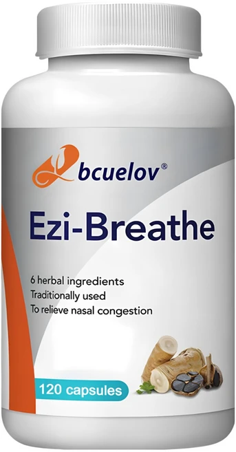Ezi-Breathe 캡슐 양파추출물 감초추출물 마늘가루 등 3가지 성분으로 비강 막힘 코골이 완화 호흡 개선 면역력 강화, 3개, 120정 - 쿠팡