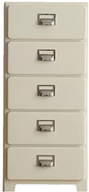 FONOW 서랍장 침대 협탁 다용도 인테리어 가구 거실 정리장 수납함, 5단, 아이보리