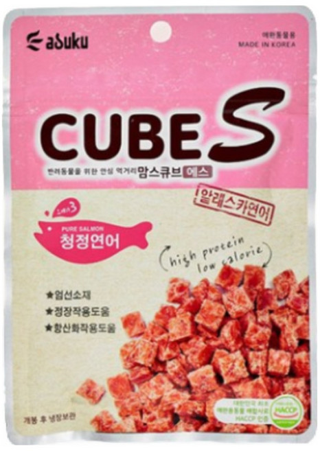 맘스큐브 강아지 에스 간식, 청정연어, 60g, 6개