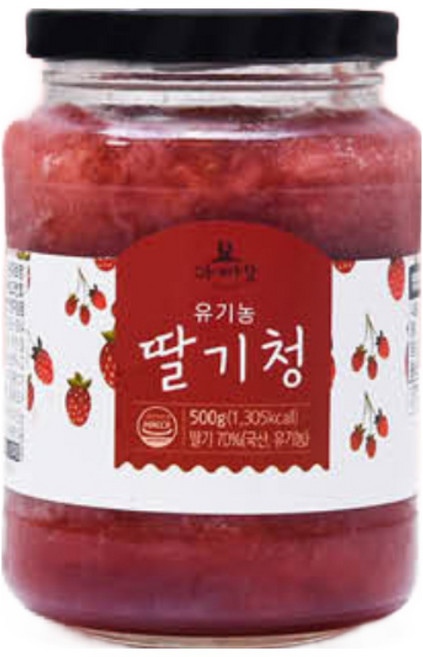 아빠랑 유기농 딸기청/딸기라떼/딸기에이드, 1개, 500g