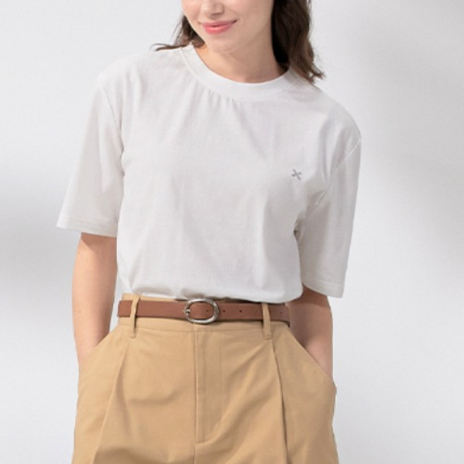 EXR 여성 베이직 코튼 반팔 티셔츠