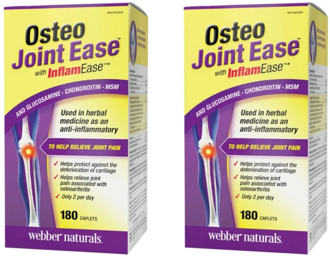 웨버네추럴스 오스테오 조인트이지 글루코사민 콘드로이친 MSM 캐나다 180캐플릿 2통, 2개, 180정 - 쿠팡