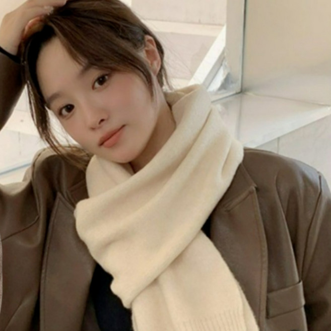 화이트선셋 남여공용 커플 겨울 여자 숏 목도리 머플러