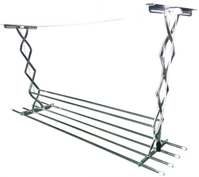 세양아트 2단 3단 상단봉 천장건조대 올 스텐 반자동 베란다 창고 천정 빨래건조대, 1개