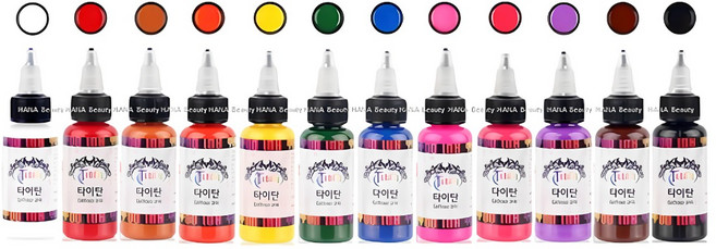 하나뷰티 타투색소 타이탄 문신용 잉크세트 기본컬러 12세트 TITAN TATTOO INK, 1세트, 기본컬러세트 0.5oz