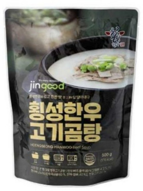 소담채가 횡성 한우뼈 한우고기 100% 고기곰탕, 3개, 500g