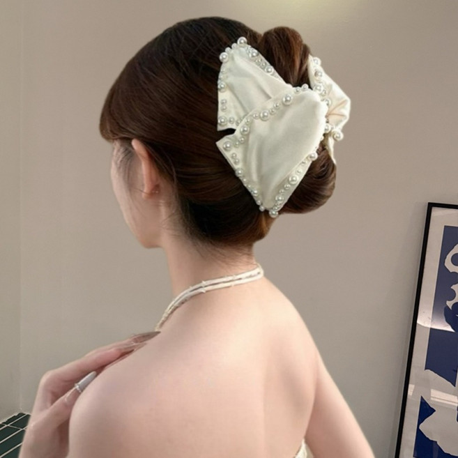 라끌라리아 프렌치 비즈 진주 우아한 헤어핀 집게핀 올림머리 반머리