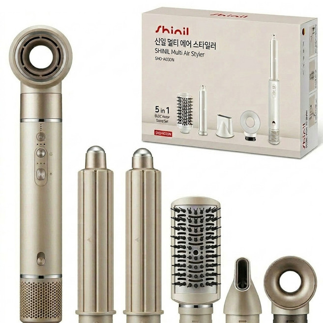 신일 헤어스타일러 신제품 고속 드라이 에어 스타일링 5종 헤어툴 올인원 패키지, 크림 화이트, 프리미엄 모델