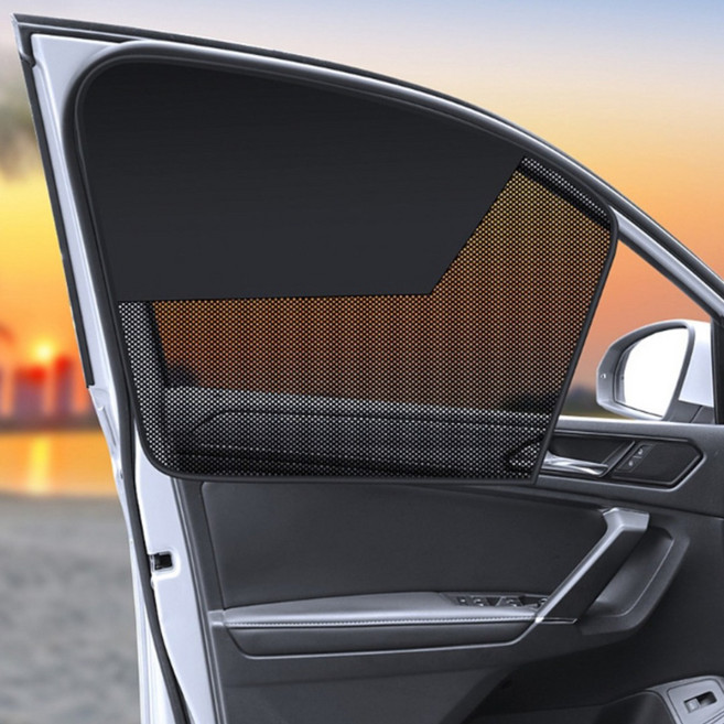 틴코어 차량 햇빛가리개 썬블라커 자석 차동차 커튼 뒷좌석 차박 창문, 뒷좌석 세트_메쉬형, 4개