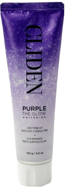 클라이덴 퍼플 화이트닝 치약 더 글로우 미백치약, 120g, 2개
