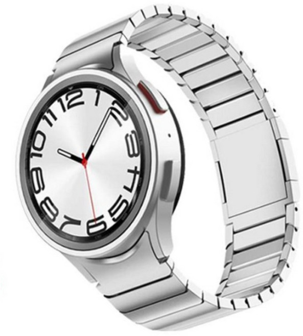 모어피크 갤럭시워치4567 호환 고급 메탈 마그네틱버클 스트랩, 실버