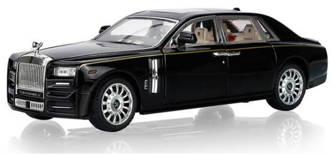 메탈 롤스로이스 클래식카 미니어처 섬세한 피규어 차량 미니어처 키덜트 토이, 블랙, 1개