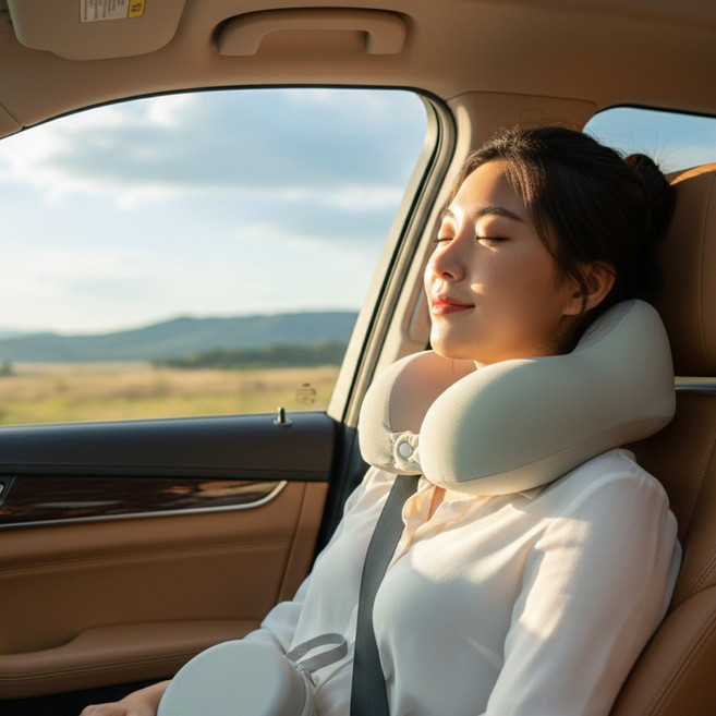 다ON 여행용 기내용 목베개 승무원 휴대용 메모리폼 목쿠션, 그레이