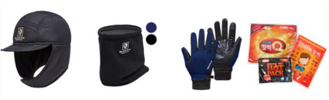 블랙야크 겨울 방한용품 고소모 귀마개 보온장갑 넥워머 선물세트