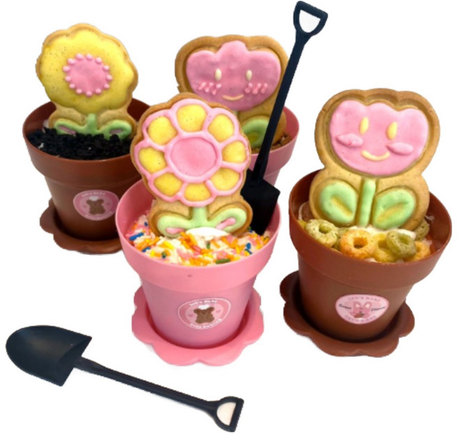 완성 화분 4개 컵케이크 만들기 쿠키 화분 머핀 키트 DIY 만들기 패키지 주문제작, 화분컵케이크만들기