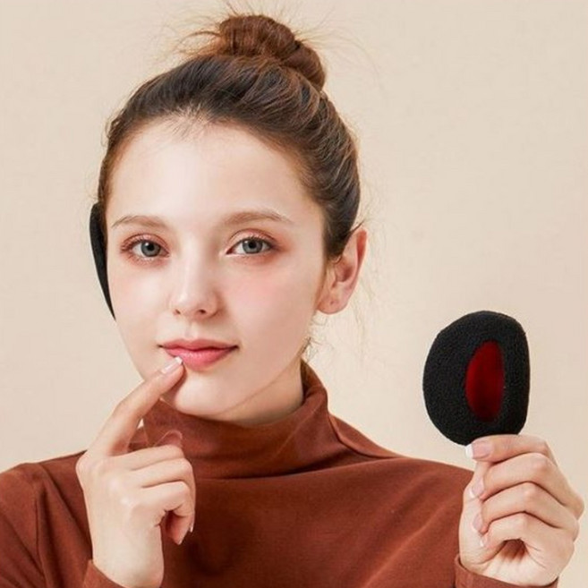 예삐스토어 2set 간편한 분리형 똑딱이 귀마개 끈없는 방한 이어머프, 2세트, 블랙