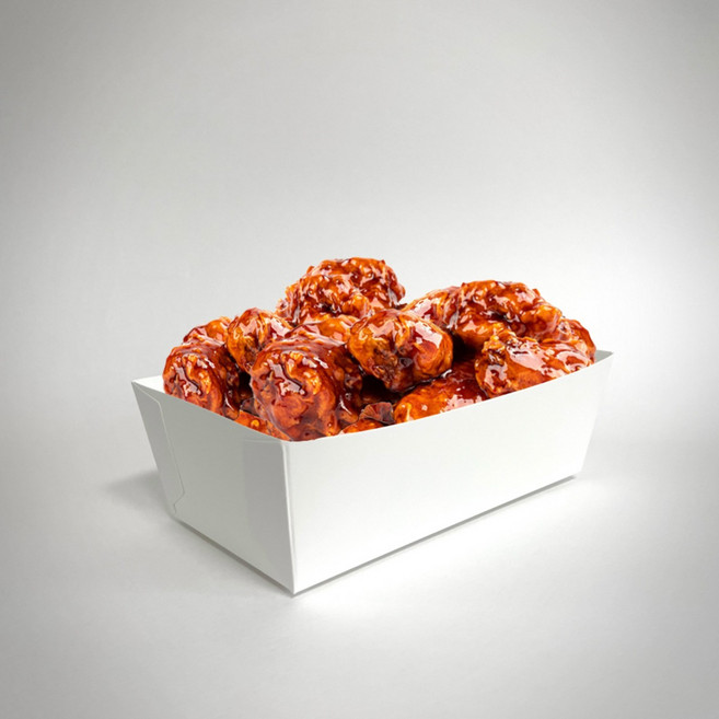 치킨 통닭 트레이 소 중 대 사각 인박스 무지 닭강정 닭똥집 속지 종이 튀김 떡볶이 포장 배달 일회용 용기 반마리 한마리용 200개 400개[박스공장 직배송], 2.트레이(중), 1박스, 400개입