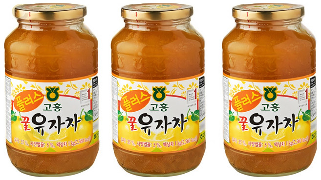 일키로 고흥 농협 꿀 유자차 청, 1개입, 3개, 1kg