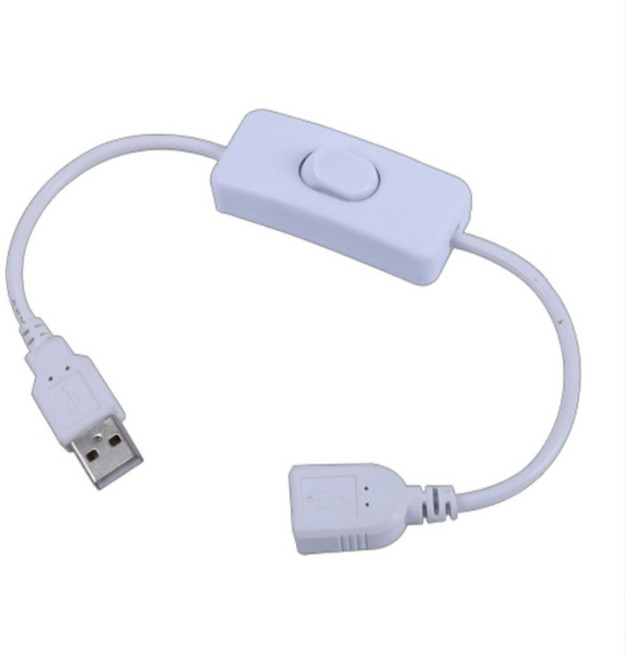 룰루랄라 전원 ON OFF 스위치 USB 연장 젠더 어댑터, 30cm, 1개, 화이트(11411), 30cm