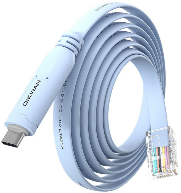 USB-C타입 TO RJ45 RS232 콘솔케이블/3M (FTDI정품 FT232RL+ZT213 칩 사용) (대량 주문제작 가능), 300cm, 1개, 블루