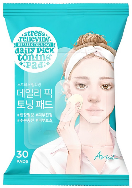 [비건뷰티] 아리얼 데일리 픽 토닝패드 57g, 30매입, 1개