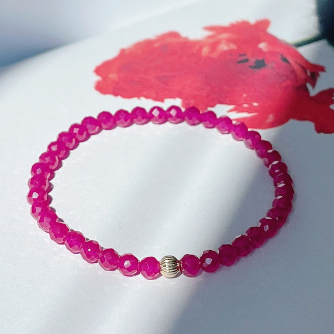 4A 컷팅 4mm 루비 탄생석 천연석 원석 팔찌 파워스톤