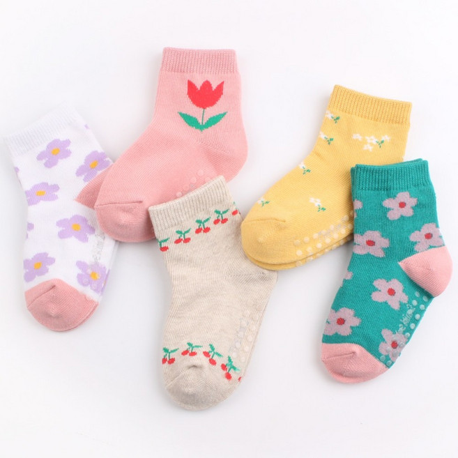 유아 아동 여아 양말 플라워 5켤레