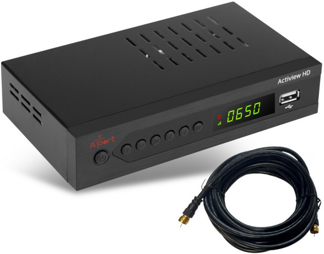 Actiview HD UHD 지상파 TV 수신기 FHD 안테나 셋탑박스, 1개, TV케이블 포함