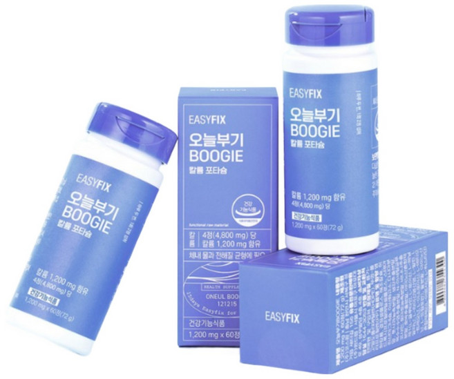 칼륨 포타슘 오늘 부기 국내산 제이인산칼륨 영양제 1200mg 이지픽스, 6개, 60정